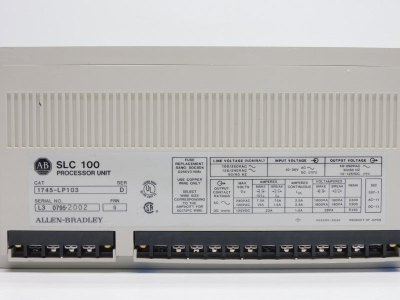 ALLEN BRADLEY 1745-LP103 SER. D F/W 5 10-250VAC 15A (NO DOOR) NSNP