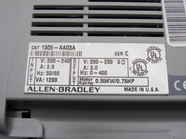 ALLEN BRADLEY 1305-AA03A SER. C 200-240V 3.0A NSNP