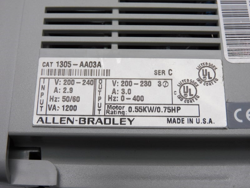 ALLEN BRADLEY 1305-AA03A SER. C 200-240V 3.0A NSNP