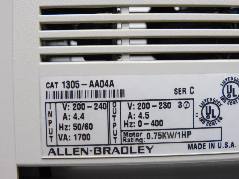 ALLEN BRADLEY 1305-AA04A SER. C 200-240V 4.5A NSNP