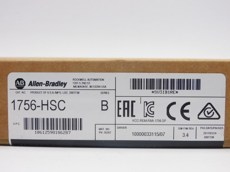 ALLEN BRADLEY 1756-HSC SER. B F/W 3.4 DATE: 2017 NSFS