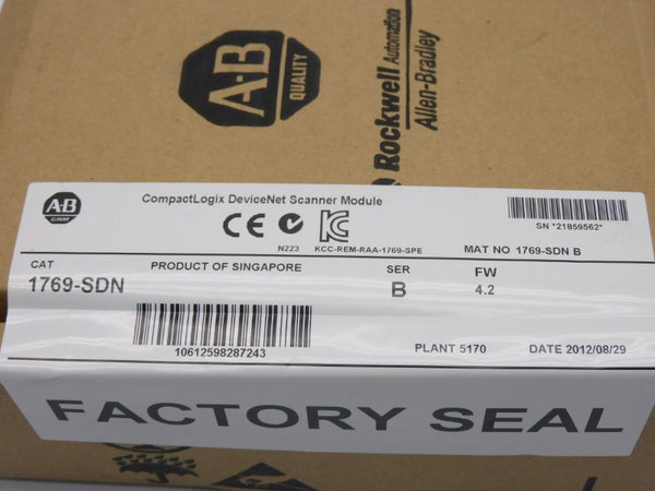 ALLEN BRADLEY 1769-SDN SER. B F/W 4.2 DATE: 2012 NSFS