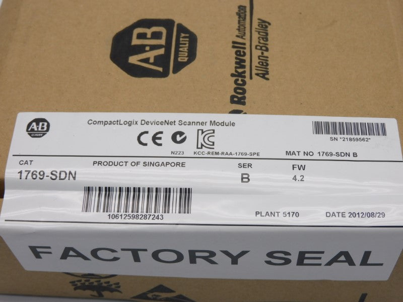 ALLEN BRADLEY 1769-SDN SER. B F/W 4.2 DATE: 2012 NSFS