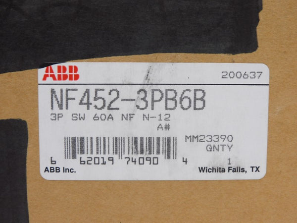 ABB NF452-3PB6B 600V 60A NSMP