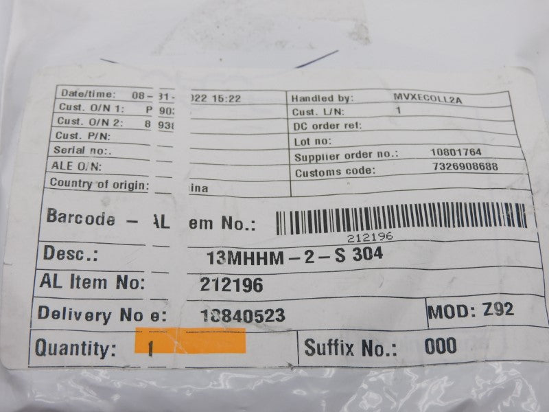 ALFA LAVAL 212196 13MHHM-2-S304 NSMP