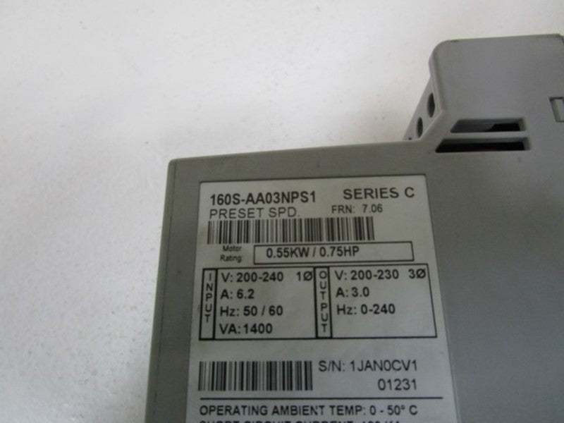 ALLEN BRADLEY 160S-AA03NPS1 SER. C F/W 7.06  UNMP