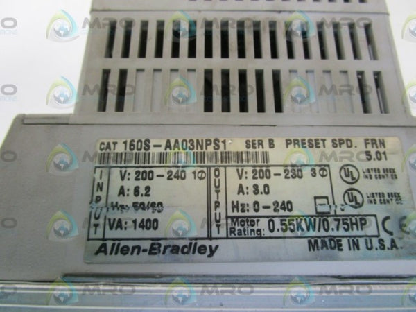ALLEN BRADLEY 160S-AA03NPS1 SER. B F/W 5.01  UNMP