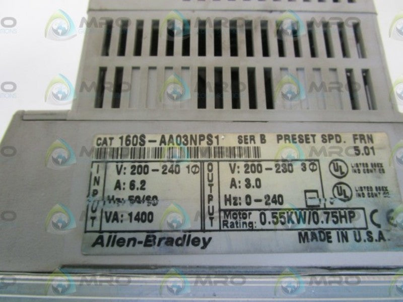 ALLEN BRADLEY 160S-AA03NPS1 SER. B F/W 5.01  UNMP