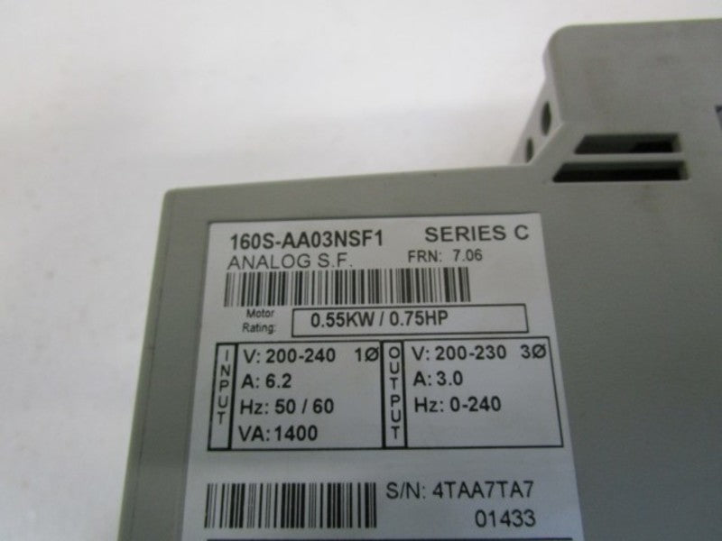 ALLEN BRADLEY 160S-AA03NSF1 SER. C F/W 7.06 SPEED CONTROLLER  UNMP