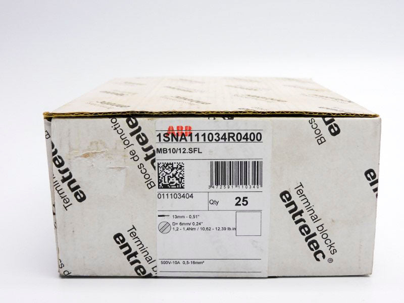 ABB 1SNA111034R0400 MB10/12.SFL 500V 10A (PKG OF 25) NSMP