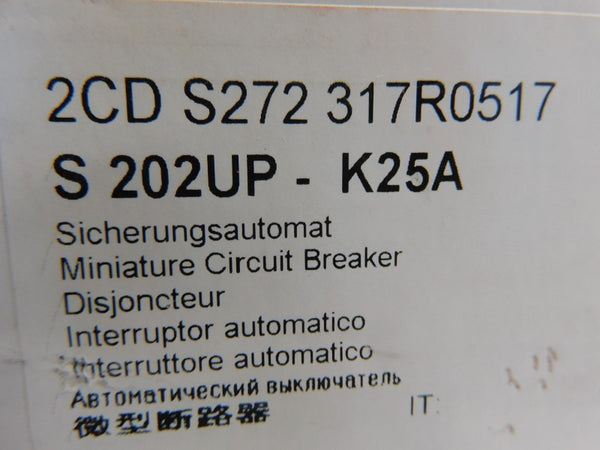 ABB 2CDS272317R0517 S202UP-K25A 277V 25A NSNP