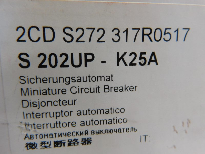 ABB 2CDS272317R0517 S202UP-K25A 277V 25A NSNP