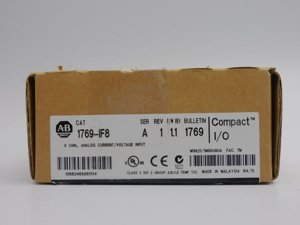 ALLEN BRADLEY 1769-IF8 SER. A F/W 1.1 24VDC 0.12A NSMP
