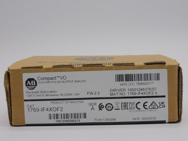 ALLEN BRADLEY 1769-IF4XOF2 SER. A F/W 2.2 DATE: 2023 NSFS