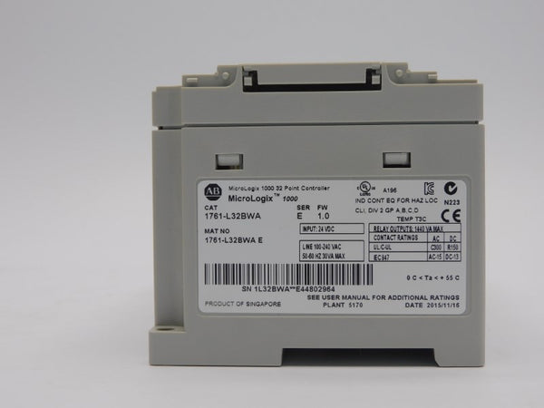 ALLEN BRADLEY 1761-L32BWA SER. E F/W 1.0 100/240VAC (NO DOOR) NSMP