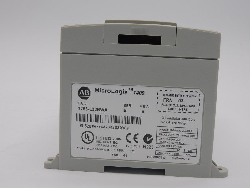 ALLEN BRADLEY 1766-L32BWA SER. A F/W 03 REV. A 100-240VAC NSMP