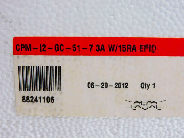 ALFA LAVAL CPM-I2-GC-51-7-3A W/ 15RA EPID 88241106 NSMP