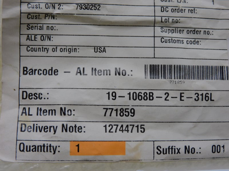 ALFA LAVAL 19-1068B-2-E-316L 771859 NSNP