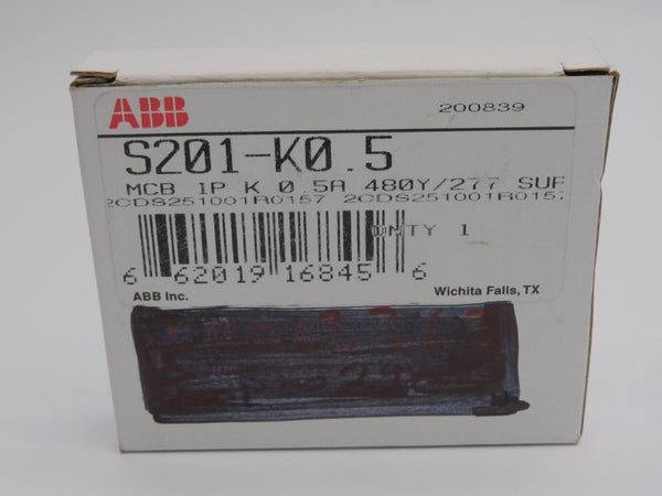 ABB 2CDS251001R0157 S201-K0.5 277V 0.5A NSMP