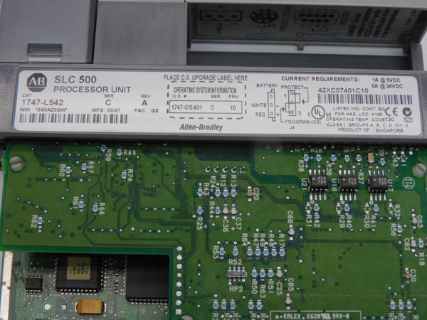 ALLEN BRADLEY 1747-L542 SER. C F/W 10 REV. A 24VDC 1A (NO TERMINAL/KEY) UNMP