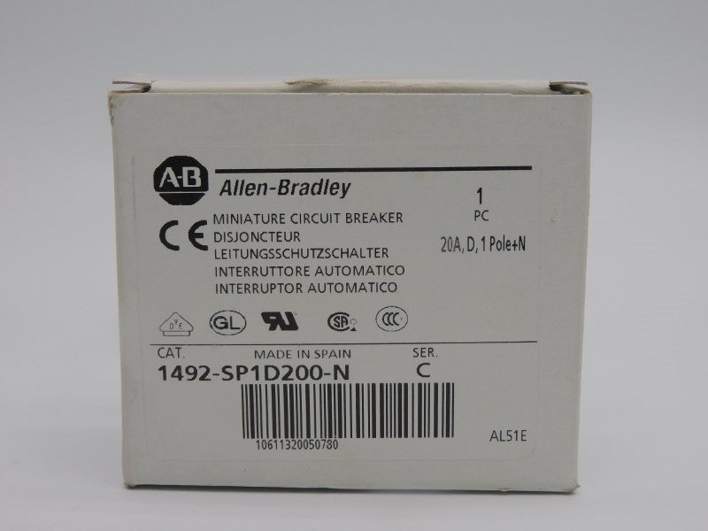 ALLEN BRADLEY 1492-SP1D200-N SER. C 277V 20A (WH) NSMP