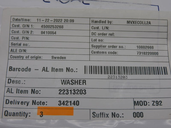 ALFA LAVAL 22313203 (PKG OF 3) NSMP