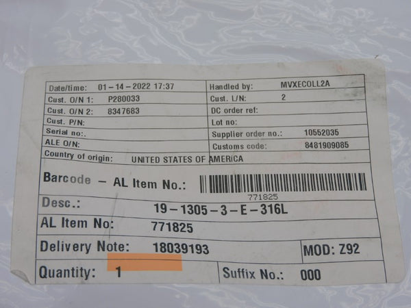 ALFA LAVAL 19-1305-3-E-316L 771825 NSMP