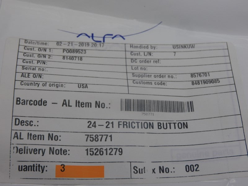 ALFA LAVAL 758771 (PKG OF 3) NSMP