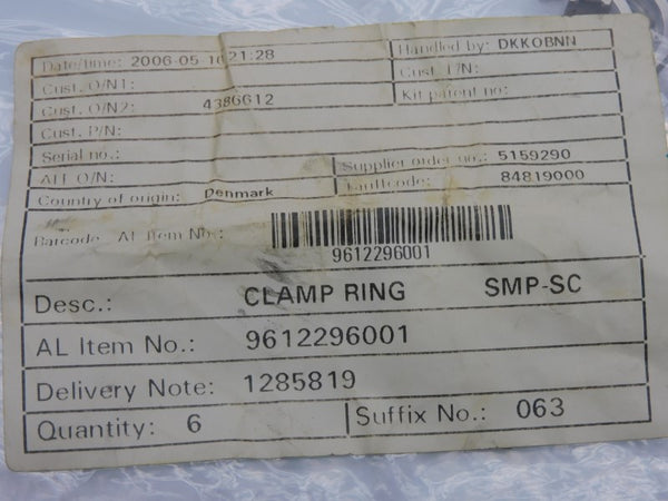 ALFA LAVAL 9612296001 (PKG OF 6) NSMP