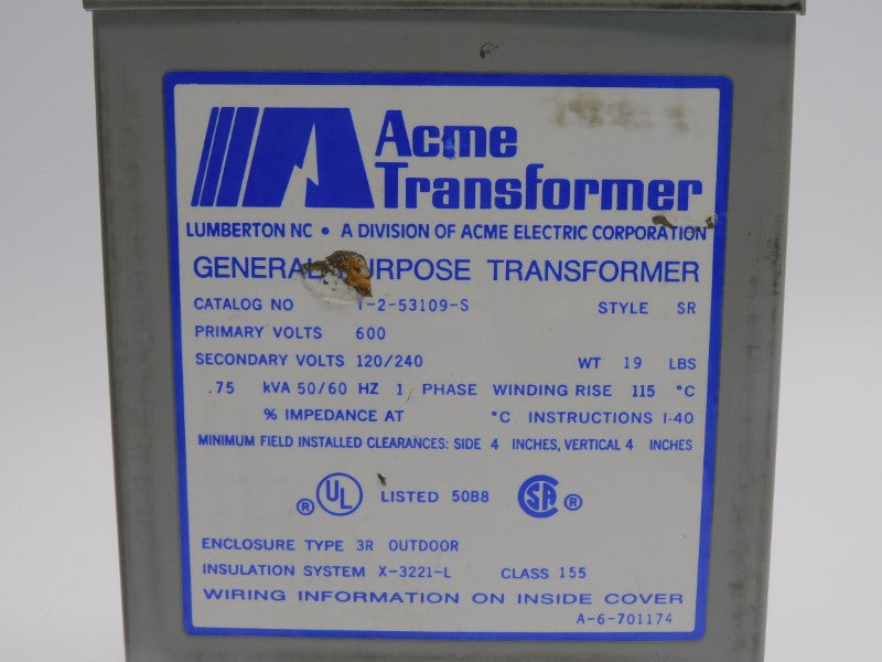 ACME T-2-53109-S 600V NSNP