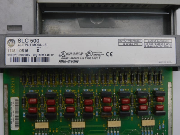 ALLEN BRADLEY 1746-OB16 SER. D 10-50VDC 0.5A (NO TERMINAL) UNMP