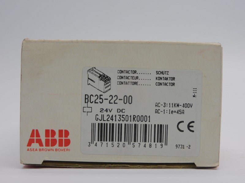 ABB GJL2413501R0001 BC25-22-00 24VDC 45A NSMP