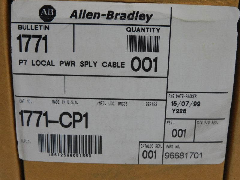 ALLEN BRADLEY 1771-CP1 REV. 001 NSMP