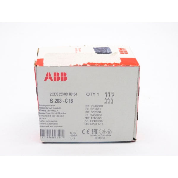 ABB 2CDS253001R0164 S203-C16 16A NSFS