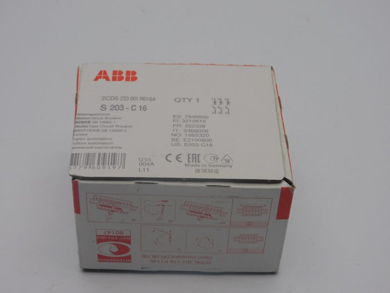ABB 2CDS253001R0164 S203-C16 16A NSFS