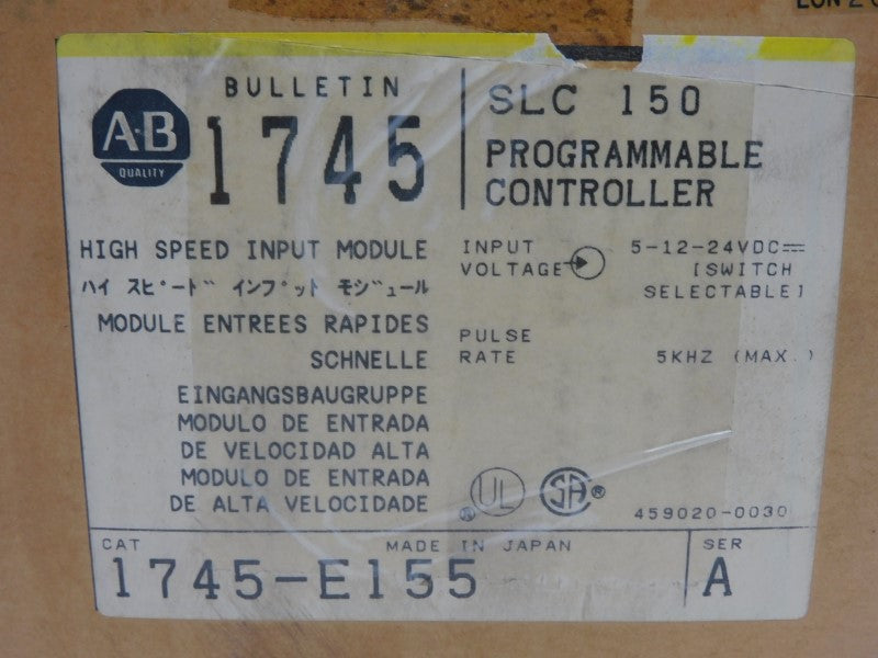 ALLEN BRADLEY 1745-E155 SER. A 5-12-24VDC NSMP