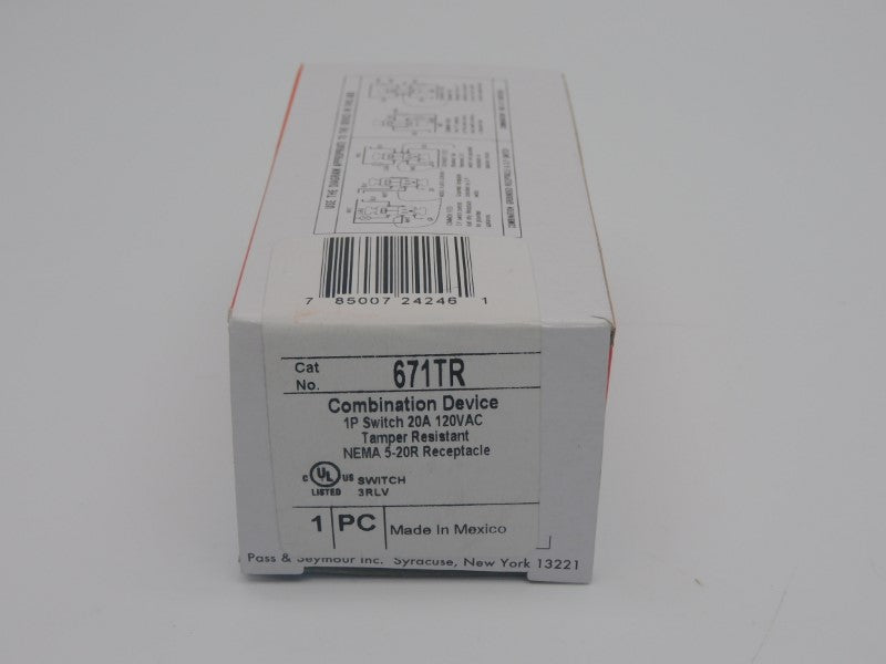 PASS&SEYMOUR LEGRAND 671TR 120VAC 20A NSMP