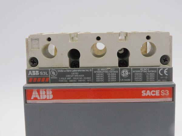 ABB SACES3 S3L 600VAC 100A (AS PICTURED) UNMP