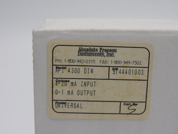 ABSOLUTE PROCESS INSTRUMENTS API4300DIN NSMP