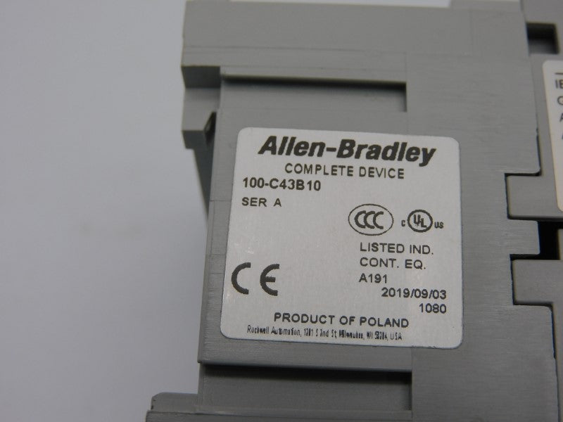 ALLEN BRADLEY 100-C43B10 SER. A 440/480V UNMP