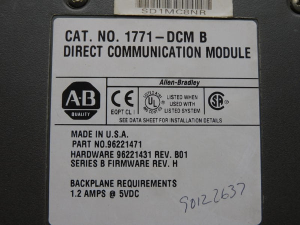 ALLEN BRADLEY 1771-DCM SER. B F/W H REV. B01 5VDC 1.2A UNMP