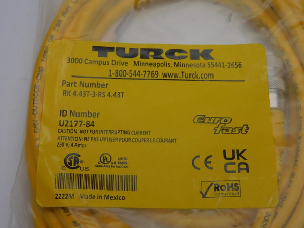 TURCK RK4.43T-3-RS4.43T U2177-84 250V 4A NSMP