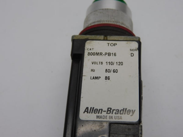 ALLEN BRADLEY 800MR-PB16G SER. D 110/120V UNMP