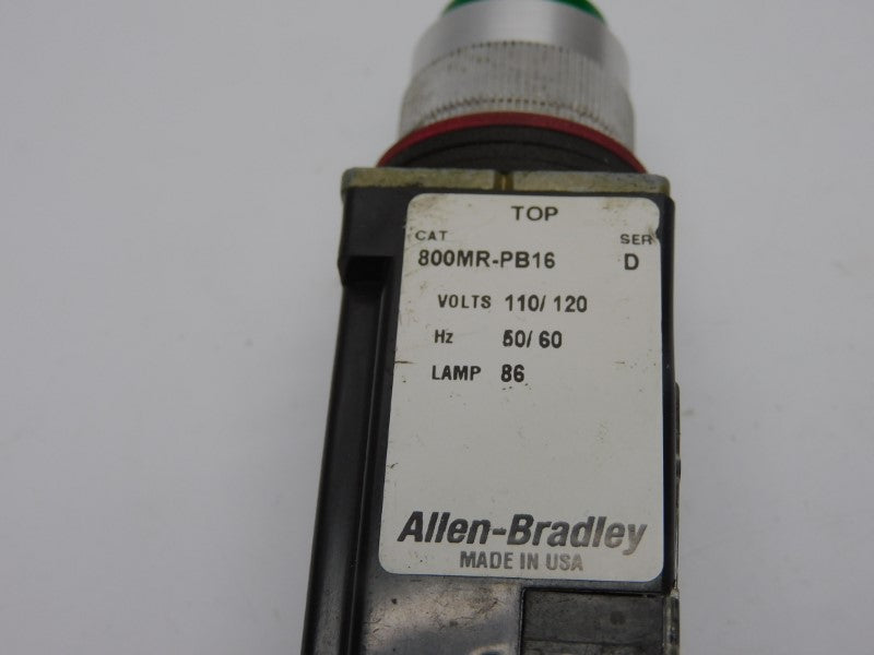 ALLEN BRADLEY 800MR-PB16G SER. D 110/120V UNMP