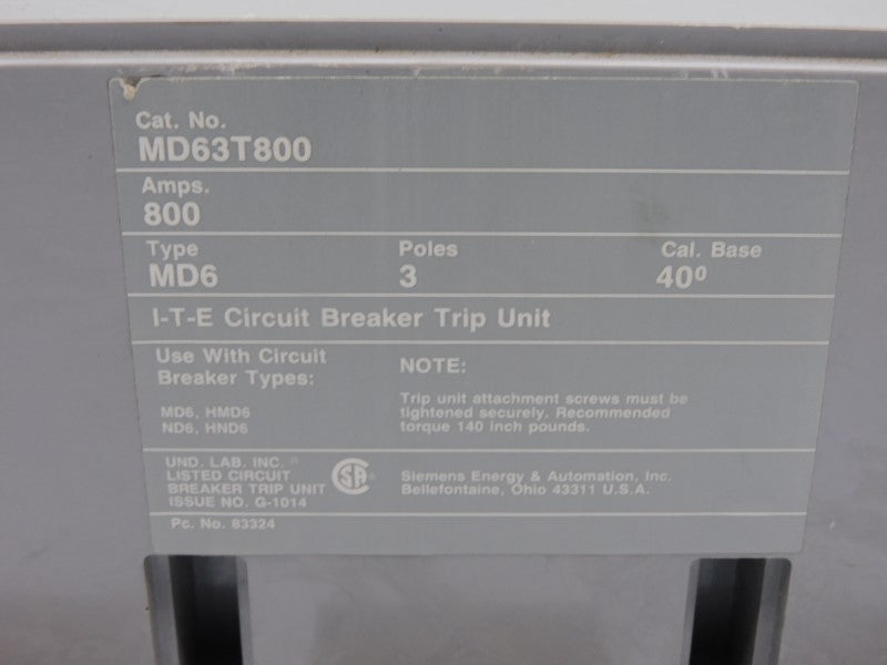 I-T-E MD63T800 800A NSNP