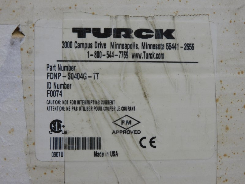 TURCK FDNP-S0404G-TT F0074 F/W 5.003 11-26VDC 0.5A NSMP