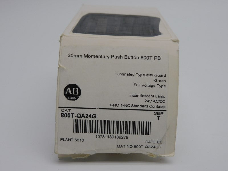 ALLEN BRADLEY 800T-QA24G SER. T 24VAC/DC (WH) (AS IS) NSMP
