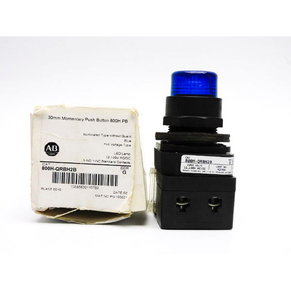 ALLEN BRADLEY 800H-QRBH2B SER. G 12-130VAC/DC (WH) (AS IS) NSMP