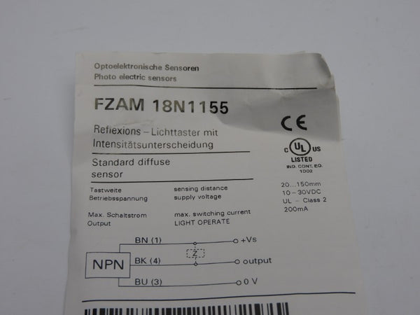 BAUMER ELECTRIC FZAM18N1155 10-30VDC NSNP