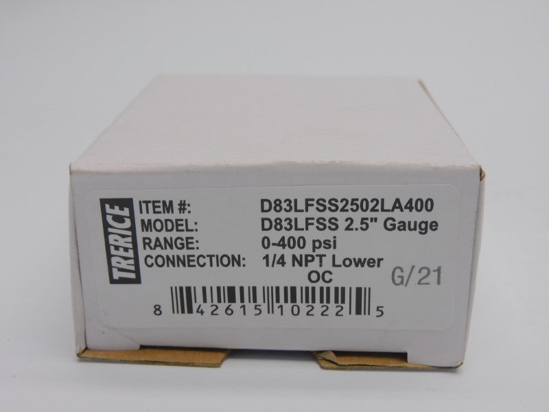 TRERICE D83LFSS2502LA400 0-400PSI NSMP